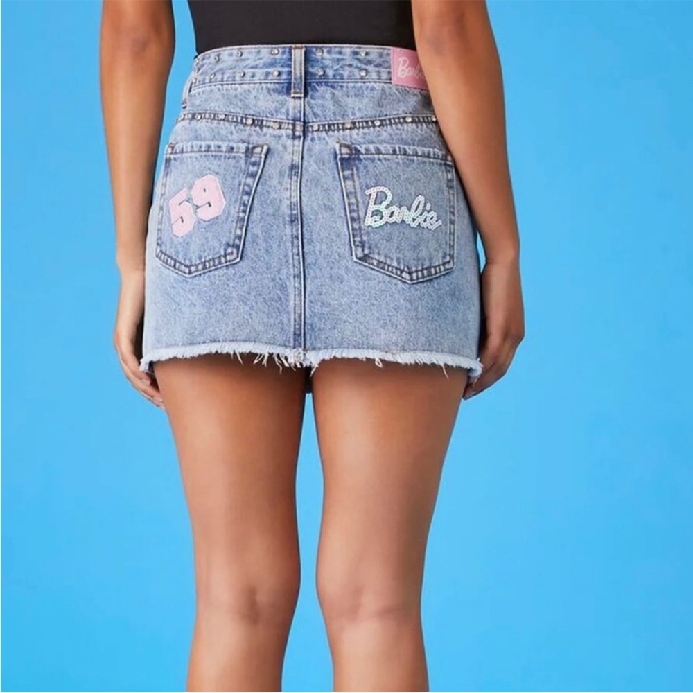 NWT Forever 21 Barbie Light Blue Denim Mini Skirt size M